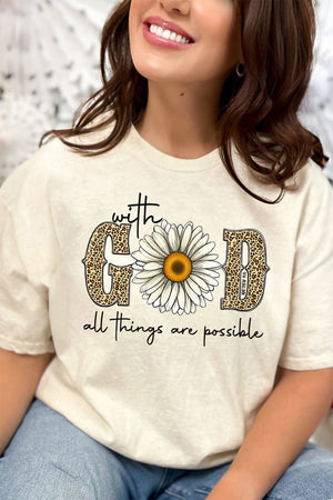 With God Daisy Short Sleeve Relaxed Fit T-Shirt - Wholesale Accessory Market