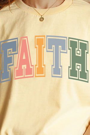 Colorful Arched Faith Short Sleeve Relaxed Fit T-Shirt - Wholesale Accessory Market
