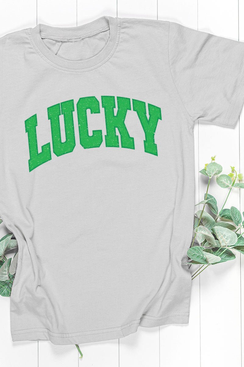 Vintage Varsity Lucky Short Sleeve Relaxed Fit T-Shirt - Wholesale Accessory Market
