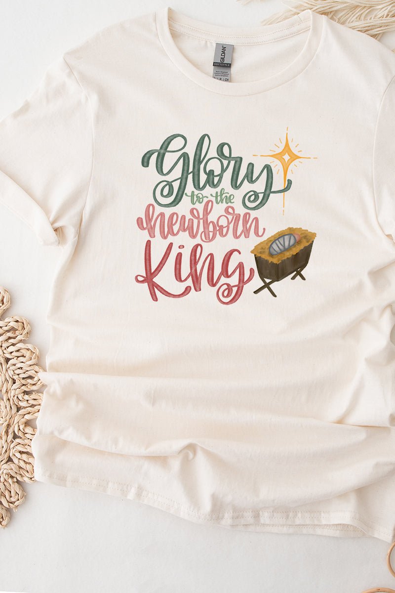 Watercolor Glory To The Newborn King Short Sleeve Relaxed Fit T-Shirt - Wholesale Accessory Market
