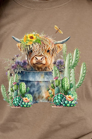 Cactus Highland Short Sleeve Relaxed Fit T-Shirt - Wholesale Accessory Market