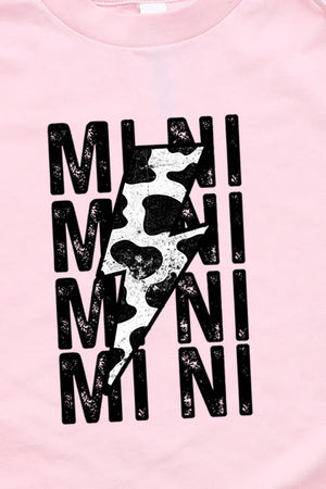 Youth Mini Cow Lightning Bolt Short Sleeve Relaxed Fit T-Shirt - Wholesale Accessory Market