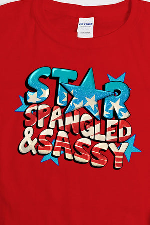 Youth Star Spangled and Sassy Short Sleeve Relaxed Fit T-Shirt - Wholesale Accessory Market