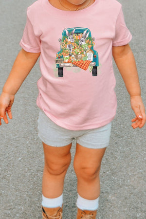 Youth Hippity Hop Bunny Truck Short Sleeve Relaxed Fit T-Shirt - Wholesale Accessory Market