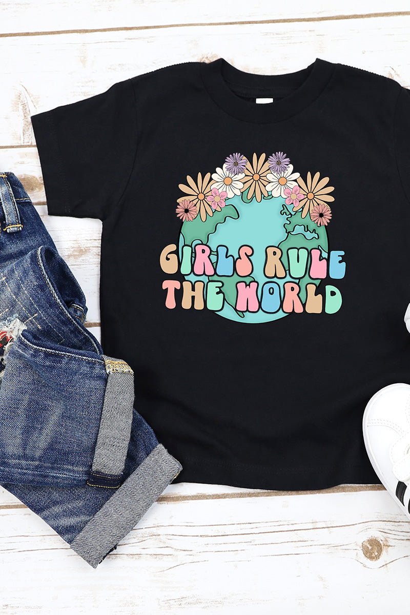 Toddler Earth Girls Rule The World Heavy Cotton T-Shirt - Wholesale Accessory Market