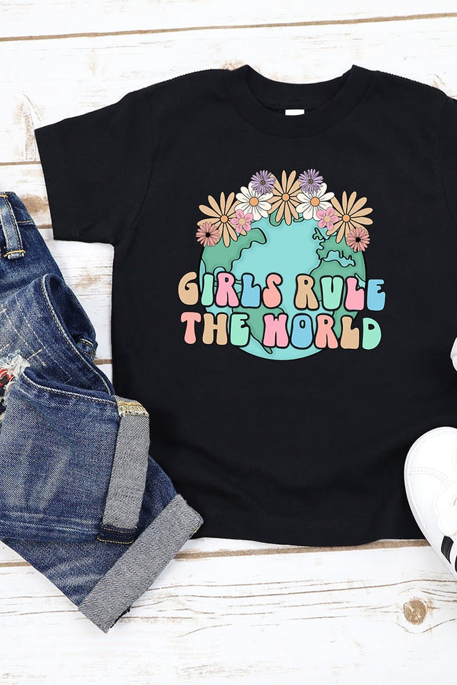 Toddler Earth Girls Rule The World Heavy Cotton T-Shirt - Wholesale Accessory Market