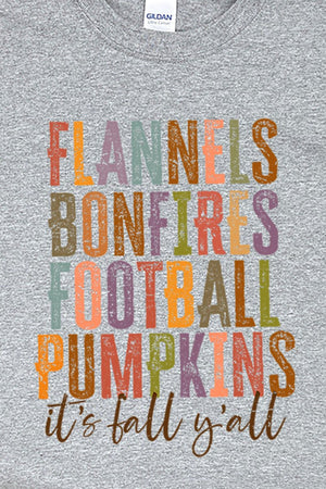 Colorful Fall List Heavy Cotton Long Sleeve Adult T-Shirt - Wholesale Accessory Market