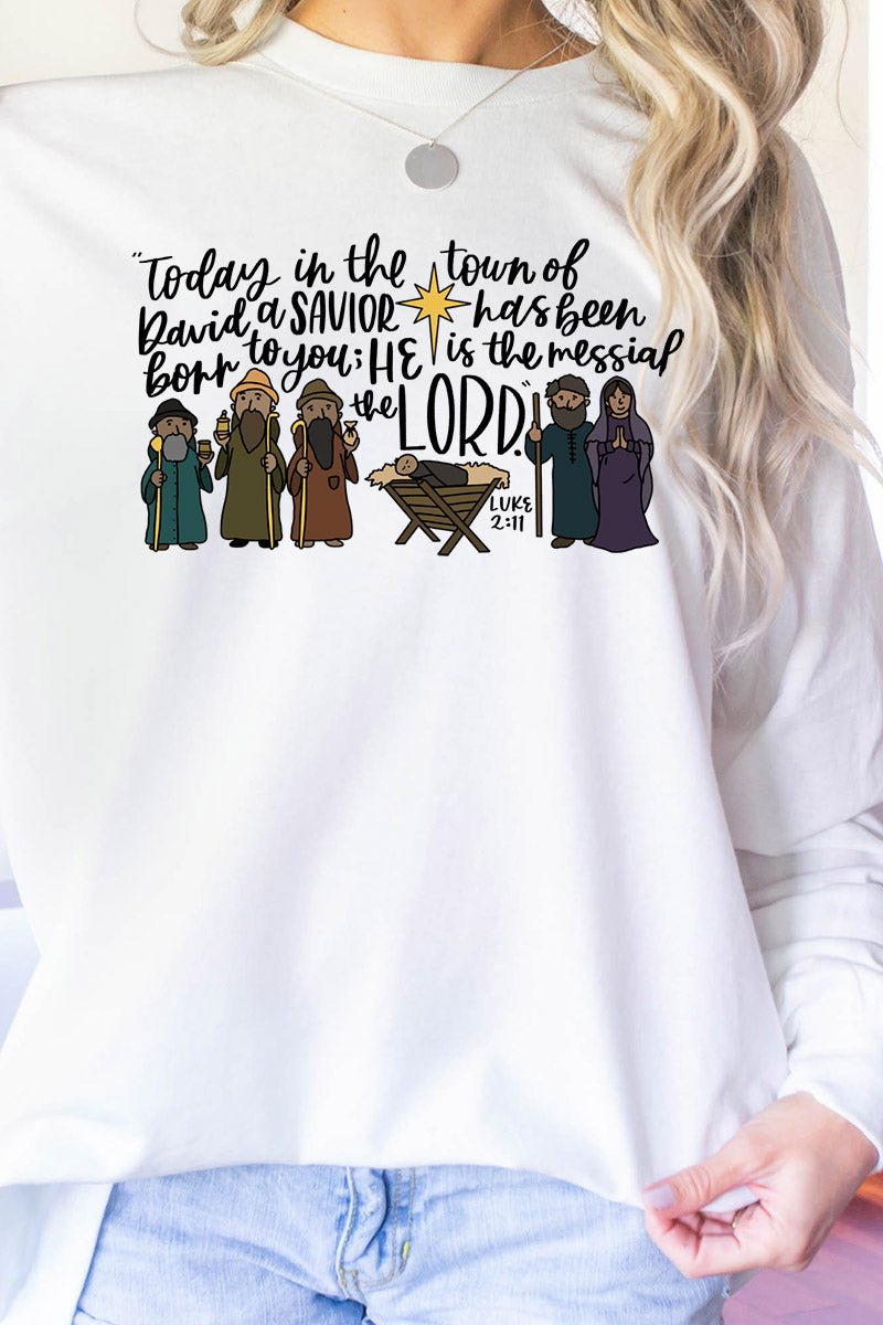 Nativity Doodle Heavy Cotton Long Sleeve Adult T-Shirt - Wholesale Accessory Market