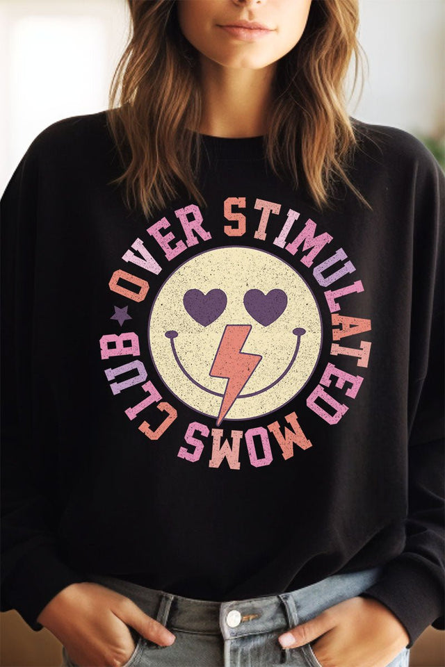 Colorful Overstimulated Moms Club Unisex NuBlend Crew Sweatshirt - Wholesale Accessory Market