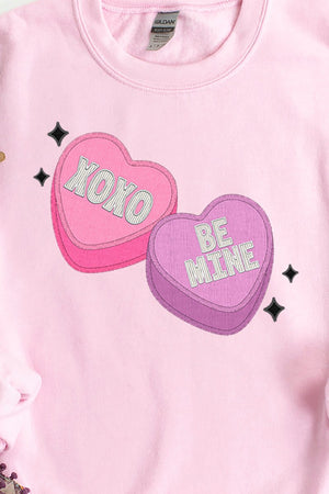 Faux Embroidery Candy Hearts Transfer Unisex NuBlend Crew Sweatshirt - Wholesale Accessory Market