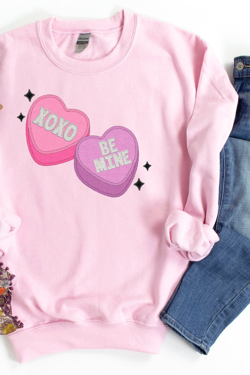 Faux Embroidery Candy Hearts Transfer Unisex NuBlend Crew Sweatshirt - Wholesale Accessory Market