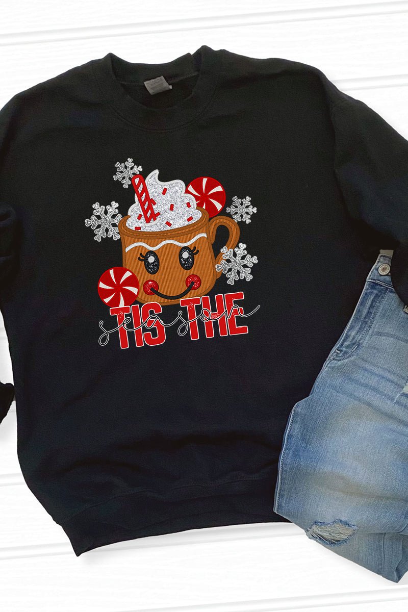 Faux Embroidery 'Tis The Season Transfer Unisex NuBlend Crew Sweatshirt - Wholesale Accessory Market