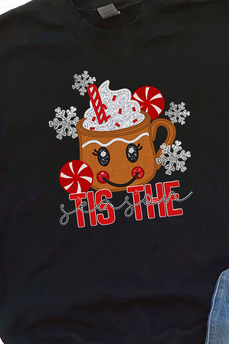 Faux Embroidery 'Tis The Season Transfer Unisex NuBlend Crew Sweatshirt - Wholesale Accessory Market