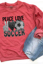 Faux Sequin Peace Love Soccer Transfer Unisex NuBlend Crew Sweatshirt - Wholesale Accessory Market