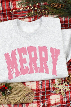 Merry Varsity Pink Unisex NuBlend Crew Sweatshirt - Wholesale Accessory Market