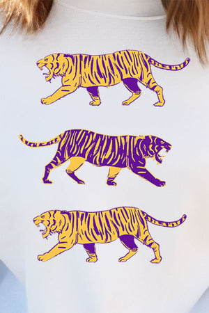Stacked Purple Tigers Unisex NuBlend Crew Sweatshirt - Wholesale Accessory Market