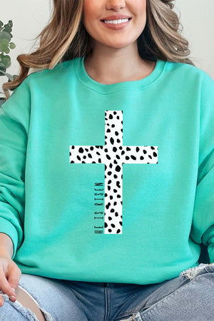 Dalmatian Cross He Is Risen Unisex NuBlend Crew Sweatshirt - Wholesale Accessory Market