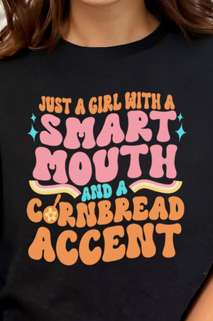 Smart Mouth Cornbread Accent Combed Cotton T-Shirt - Wholesale Accessory Market