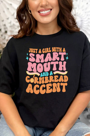 Smart Mouth Cornbread Accent Combed Cotton T-Shirt - Wholesale Accessory Market
