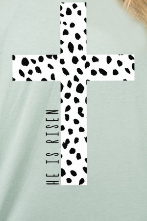 Dalmatian Cross He Is Risen Combed Cotton T-Shirt - Wholesale Accessory Market