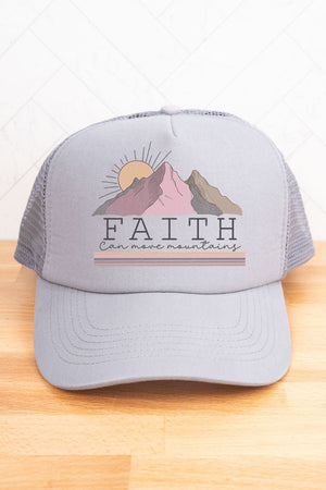 Faith Can Move Mountains Twill Front Mesh Trucker Cap - Wholesale Accessory Market