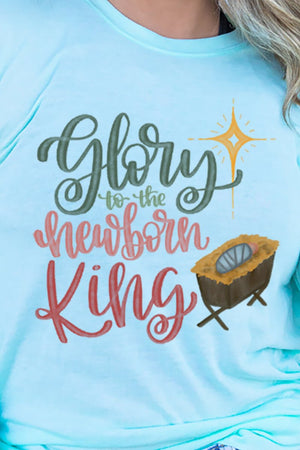 Watercolor Glory To The Newborn King Adult Soft-Tek Blend Long Sleeve Tee - Wholesale Accessory Market