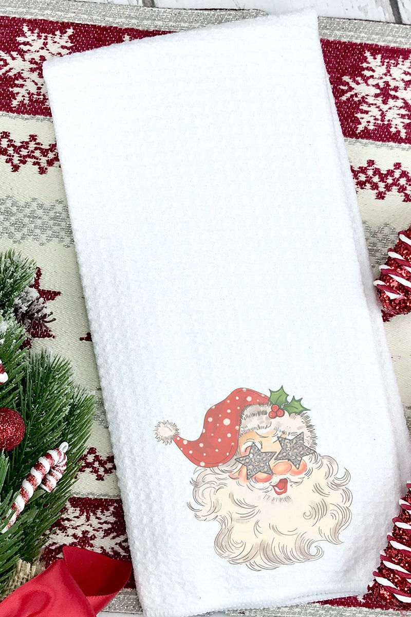 Star Eyes Santa Waffle Kitchen Towel - Wholesale Accessory Market