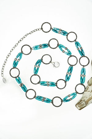 60% OFFF! Turquoise and Silvertone Lamont Belt - Wholesale Accessory Market