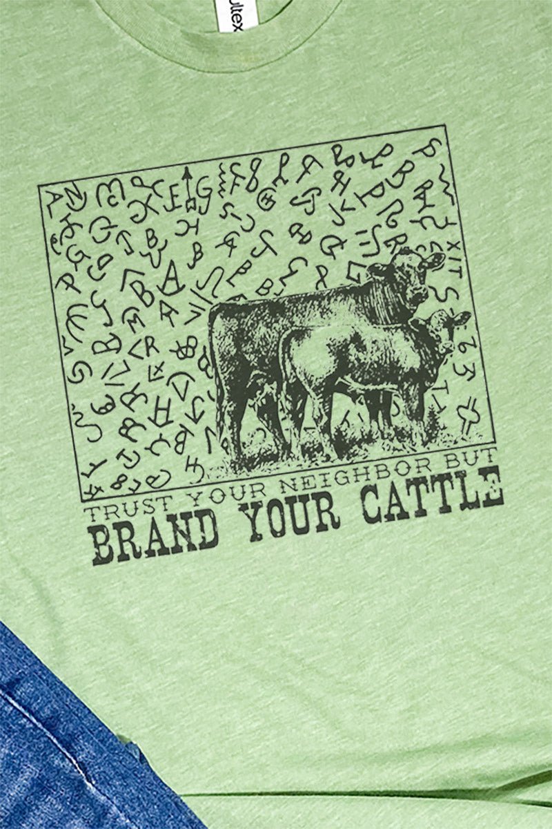 Trust Your Neighbor, Brand Your Cattle Unisex Poly-Rich Blend Tee - Wholesale Accessory Market
