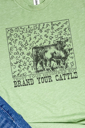Trust Your Neighbor, Brand Your Cattle Unisex Poly-Rich Blend Tee - Wholesale Accessory Market