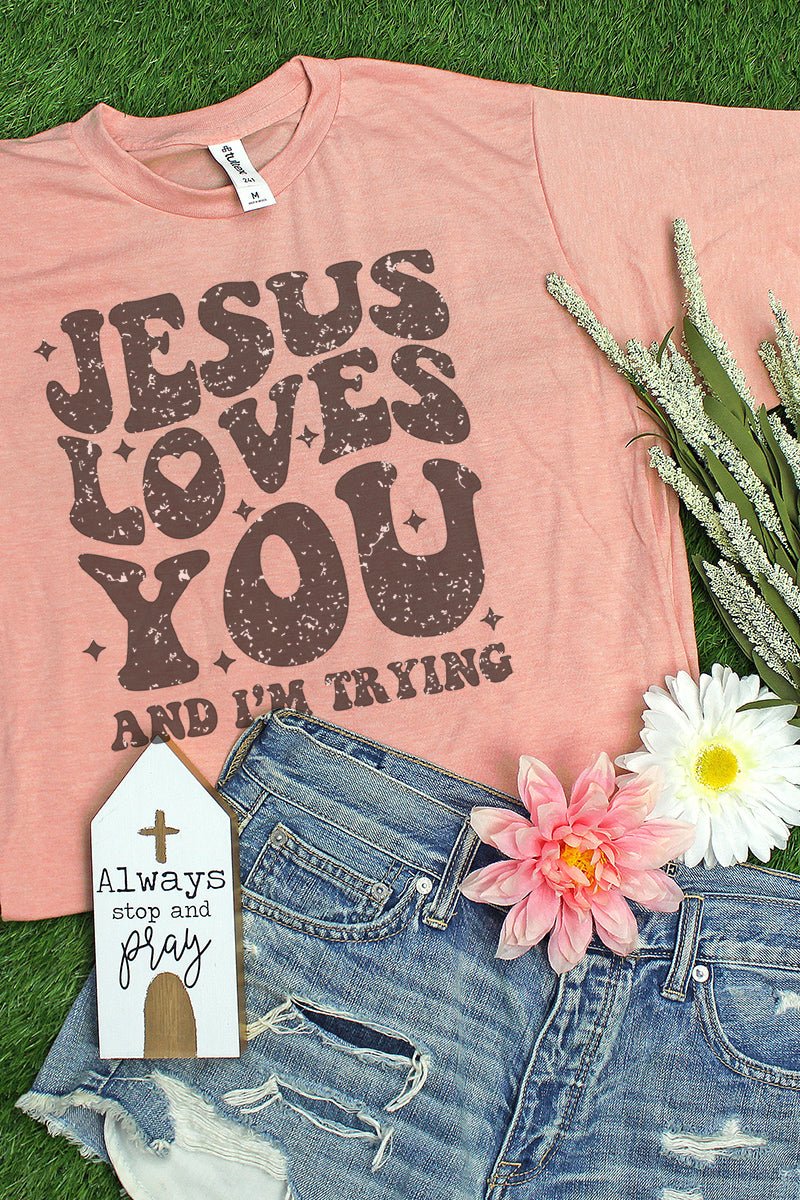 Vintage Jesus Loves You Unisex Poly-Rich Blend Tee - Wholesale Accessory Market
