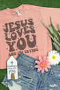 Vintage Jesus Loves You Unisex Poly-Rich Blend Tee - Wholesale Accessory Market