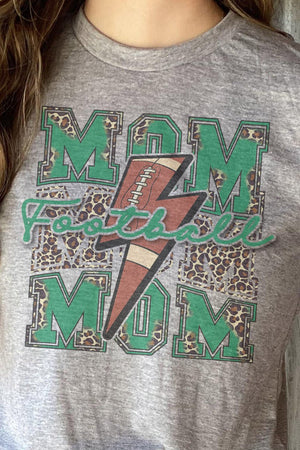Cheetah Stacked Football Mom Green Unisex Poly-Rich Blend Tee - Wholesale Accessory Market