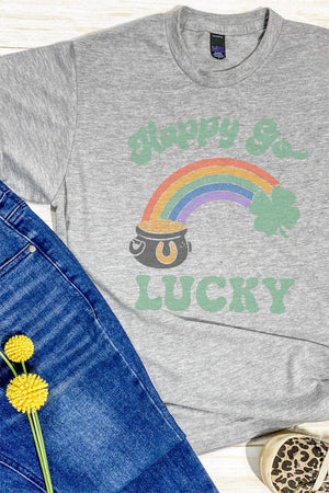 Happy Go Lucky Unisex Poly-Rich Blend Tee - Wholesale Accessory Market