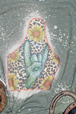 Bleached Rock On Desert Cow Tag Unisex Poly-Rich Blend Tee - Wholesale Accessory Market