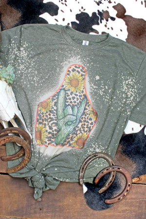 Bleached Rock On Desert Cow Tag Unisex Poly-Rich Blend Tee - Wholesale Accessory Market