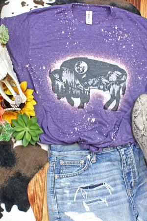 Bleached Wilderness Buffalo Unisex Poly-Rich Blend Tee - Wholesale Accessory Market
