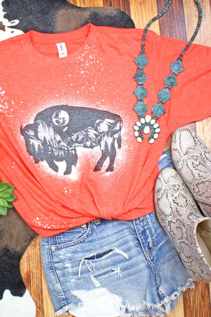 Bleached Wilderness Buffalo Unisex Poly-Rich Blend Tee - Wholesale Accessory Market