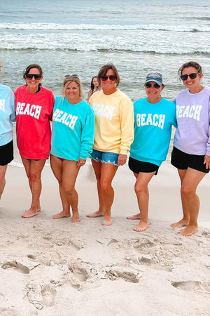 Beach Puff Vinyl Comfort Colors Adult Crew-Neck Sweatshirt - Wholesale Accessory Market