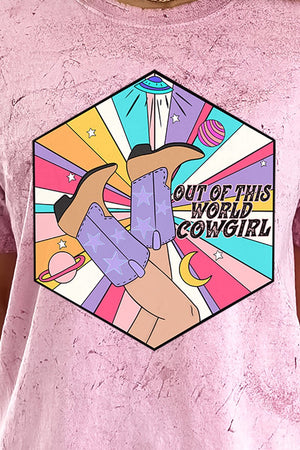 Out Of This World Cowgirl Adult Heavyweight Color Blast Tee - Wholesale Accessory Market