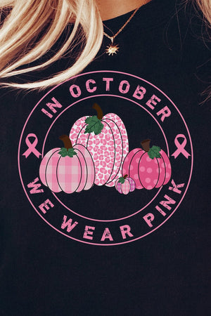 Circle Pumpkins In October We Wear Pink Heavy-weight Crew Sweatshirt - Wholesale Accessory Market
