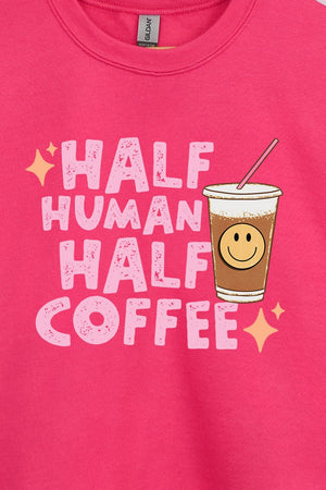 Half Human Half Coffee Heavy-weight Crew Sweatshirt - Wholesale Accessory Market