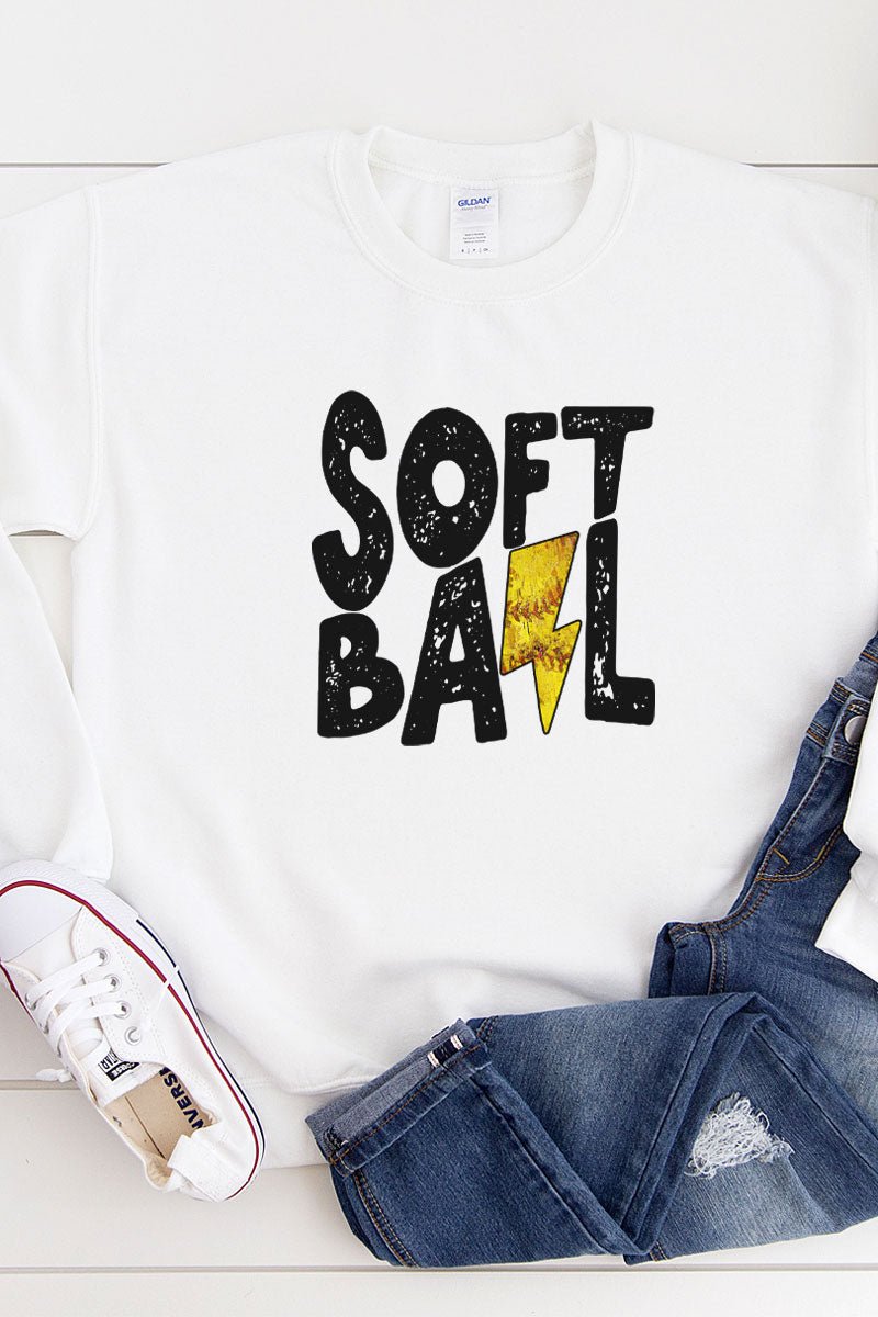 Lightning Strike Softball Heavy-weight Crew Sweatshirt - Wholesale Accessory Market