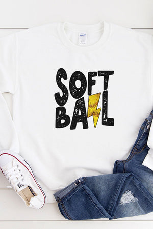 Lightning Strike Softball Heavy-weight Crew Sweatshirt - Wholesale Accessory Market