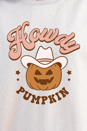 Pumpkin Howdy Cowboy Hat Heavy-weight Crew Sweatshirt - Wholesale Accessory Market
