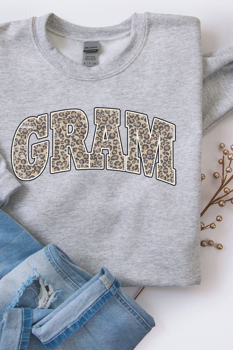 Arched Gram Leopard Heavy-weight Crew Sweatshirt - Wholesale Accessory Market