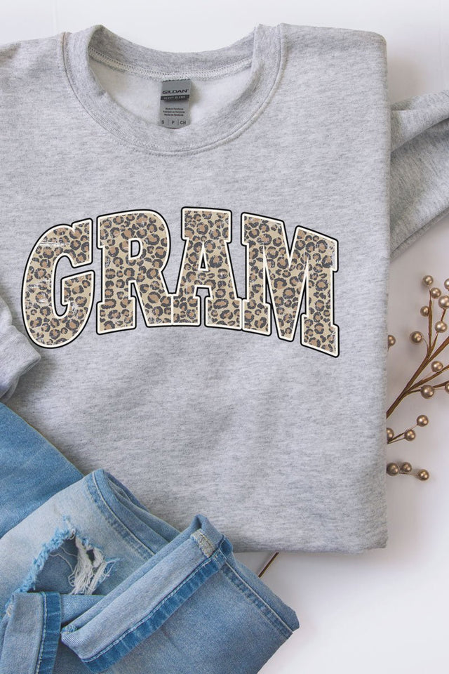 Arched Gram Leopard Heavy-weight Crew Sweatshirt - Wholesale Accessory Market