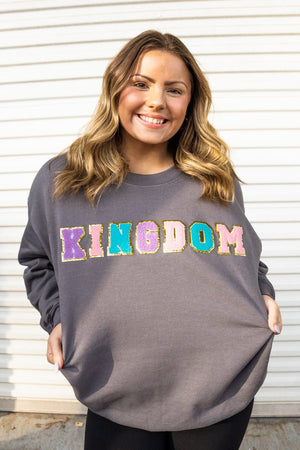 Colorful Kingdom Chenille Patch Heavy-weight Crew Sweatshirt - Wholesale Accessory Market