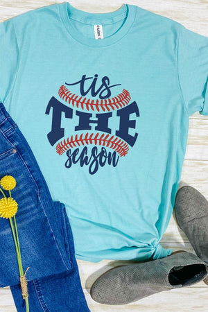 Tis The Season Baseball Navy and Red Unisex Blend Tee - Wholesale Accessory Market