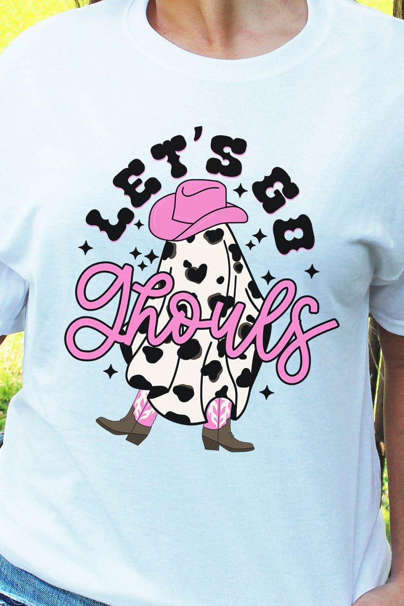 Cow Print Let's Go Ghouls Unisex Blend Tee - Wholesale Accessory Market